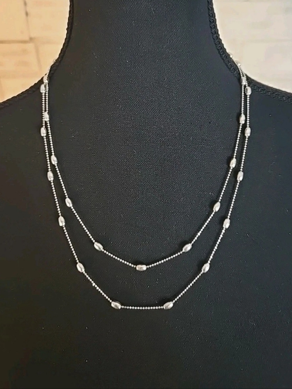 Silpada Sterling 925 Silver BELLA Oval Ball Station Necklace N3230 44 in